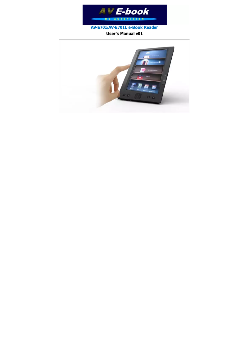 Page 1 of the manual User Manual Autovision AV-701L