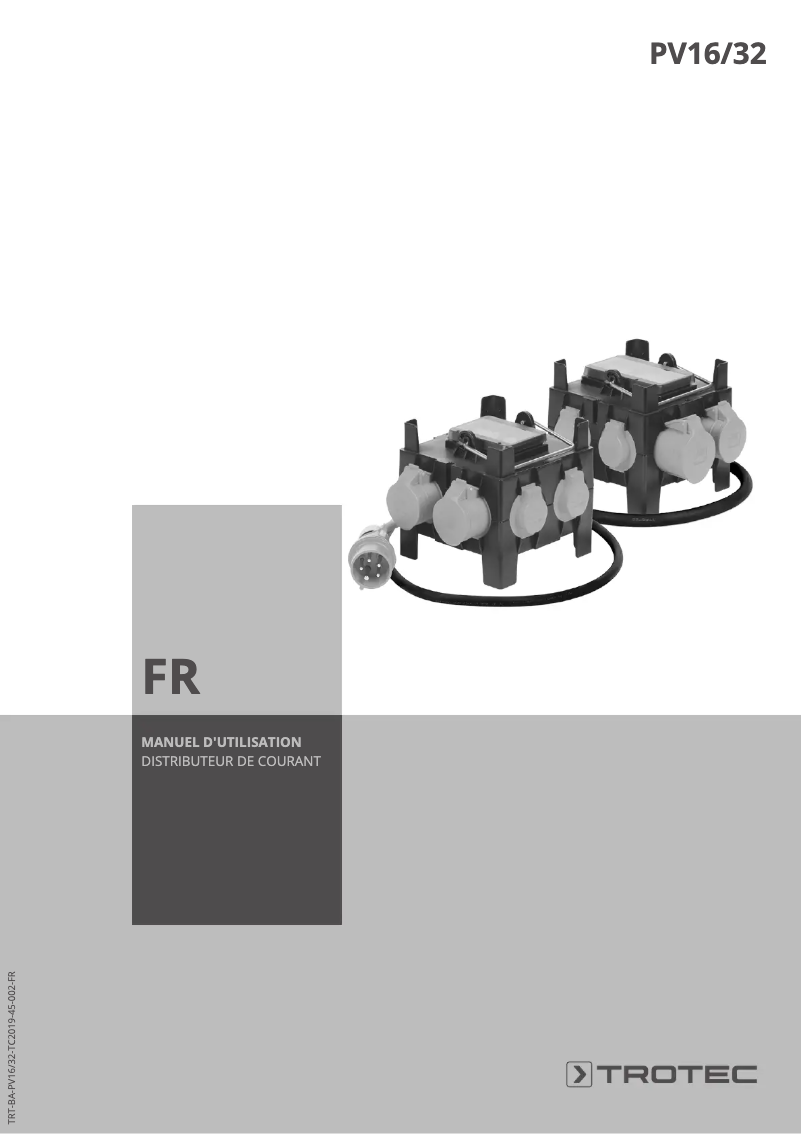 Page 1 de la notice Manuel utilisateur Trotec PV16