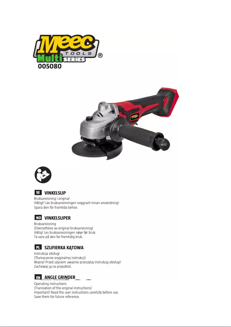 Page 1 de la notice Manuel utilisateur Meec Tools 005-080