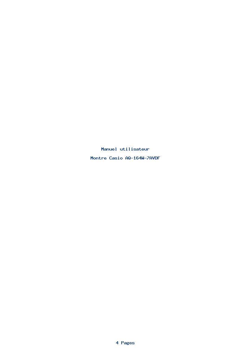 Image de la première page du manuel de l'appareil AQ-164W-7AVDF