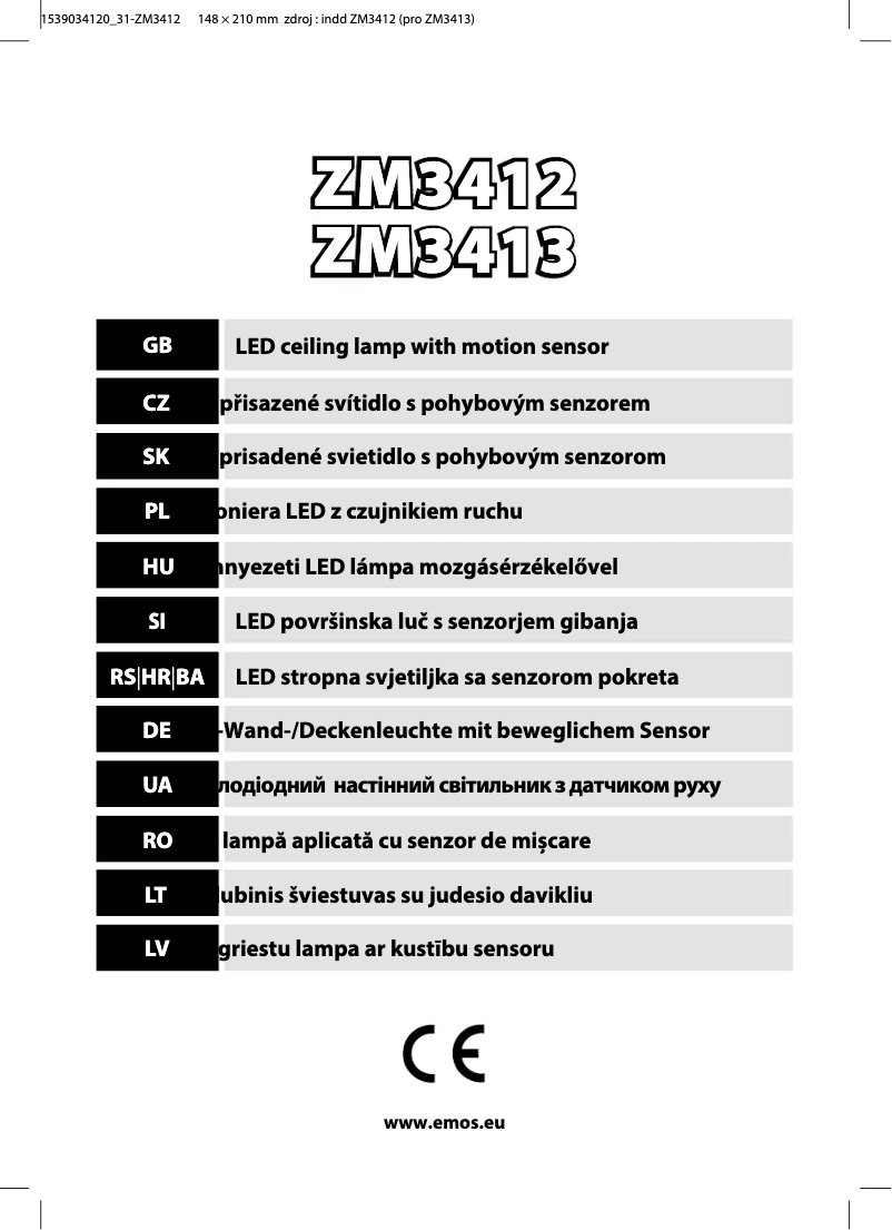 Page 1 de la notice Manuel utilisateur Emos ZM3412