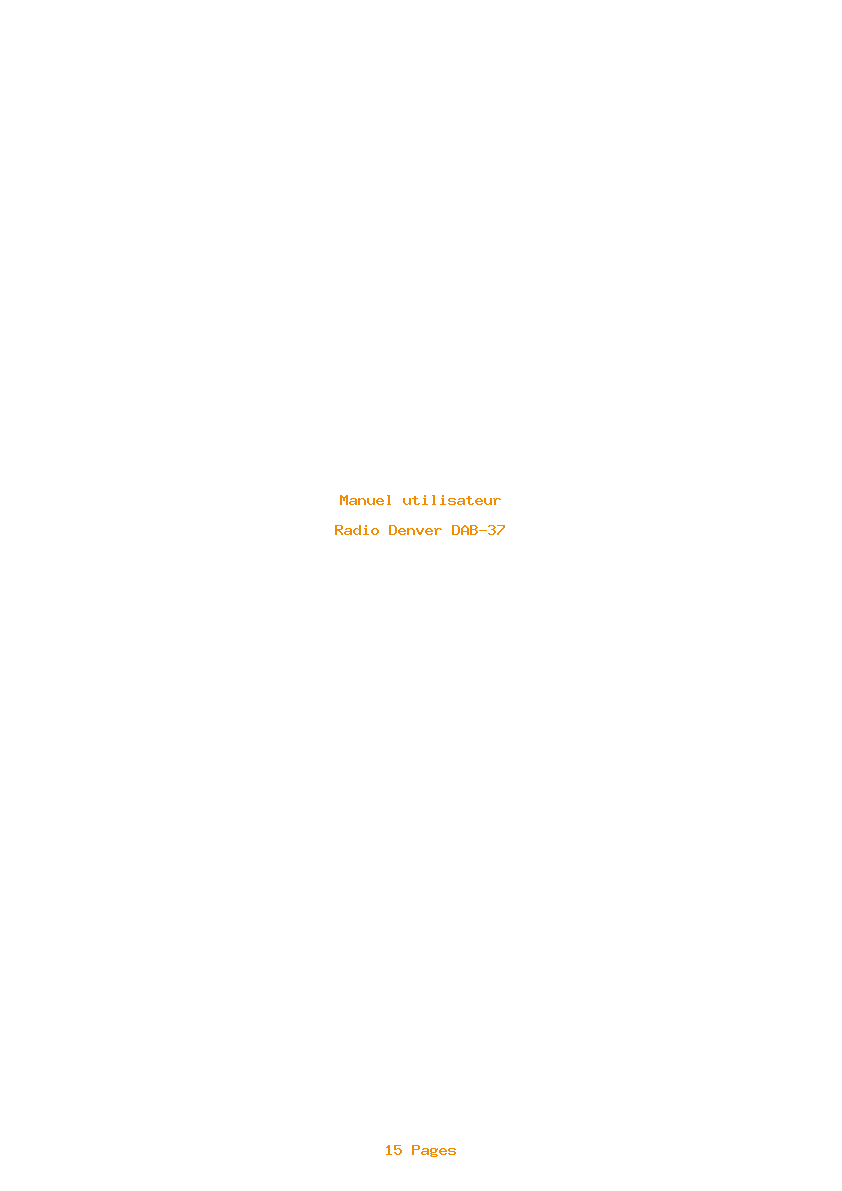Page 1 de la notice Manuel utilisateur Denver DAB-37