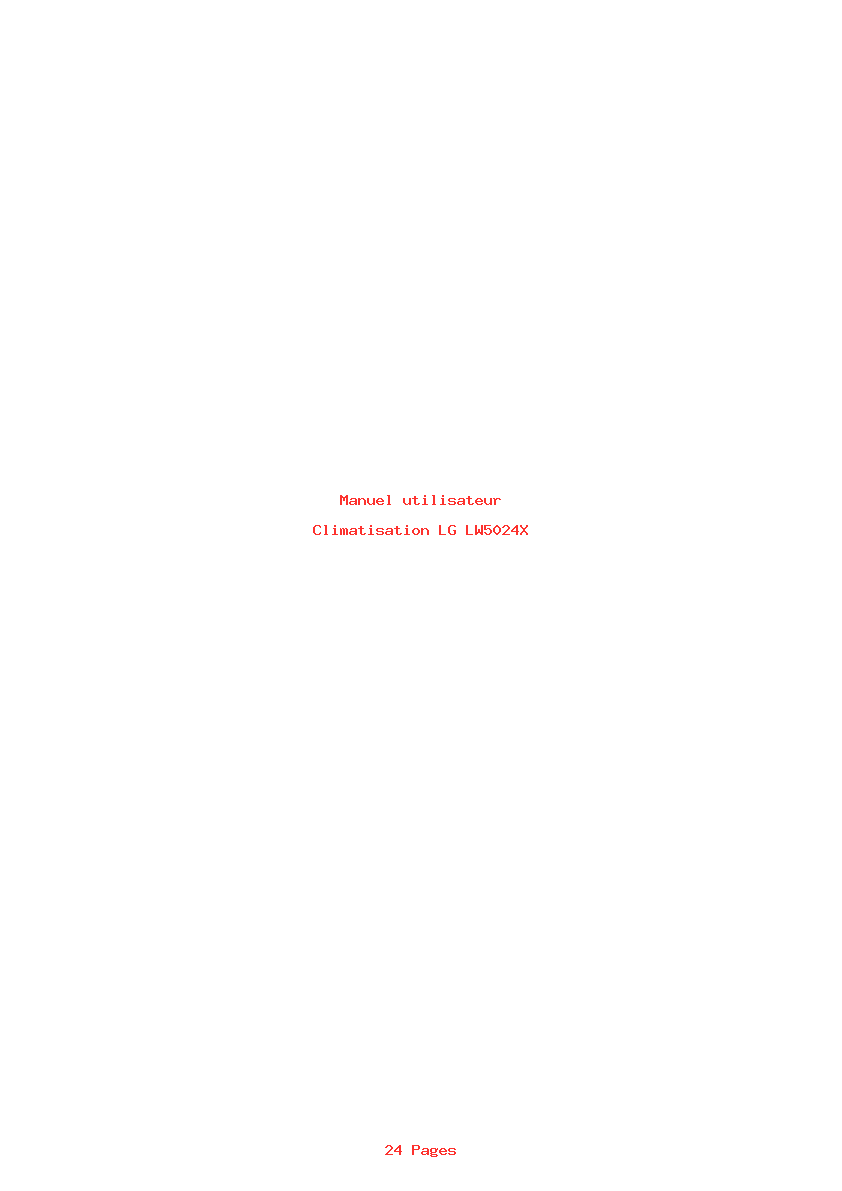 Page 1 de la notice Manuel utilisateur LG LW5024X