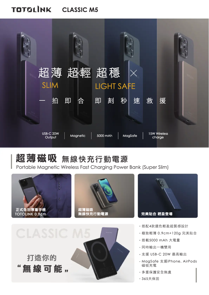 Page 1 de la notice Manuel utilisateur Totolink Classic M5