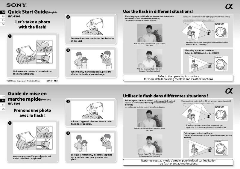 Page n°1 - Guide d'installation Sony HVL-F20S