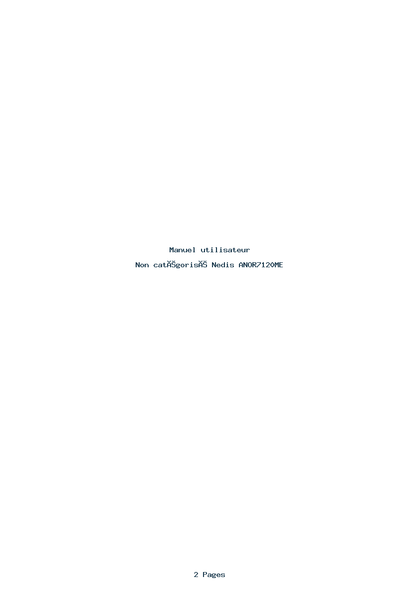 Page 1 de la notice Manuel utilisateur Nedis ANOR7120ME