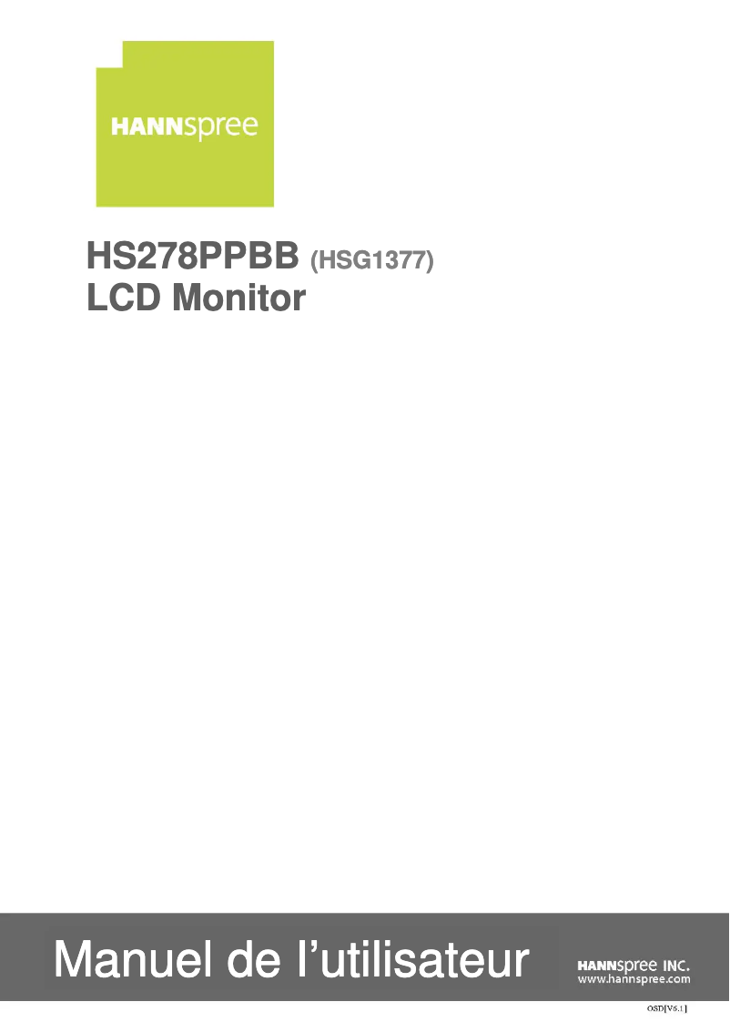Page 1 de la notice Label énergétique Hannspree HS 278 PPB