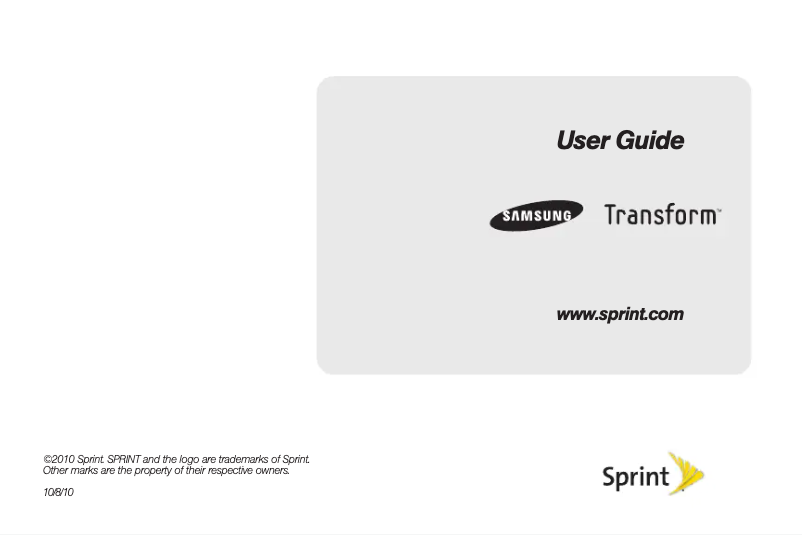Page 1 de la notice Manuel utilisateur Samsung Transform