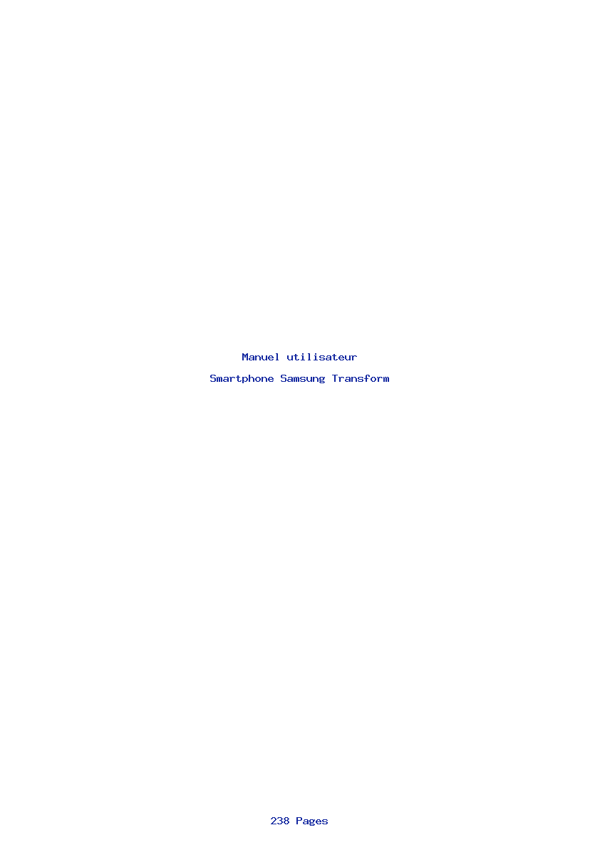 Page 1 de la notice Manuel utilisateur Samsung Transform
