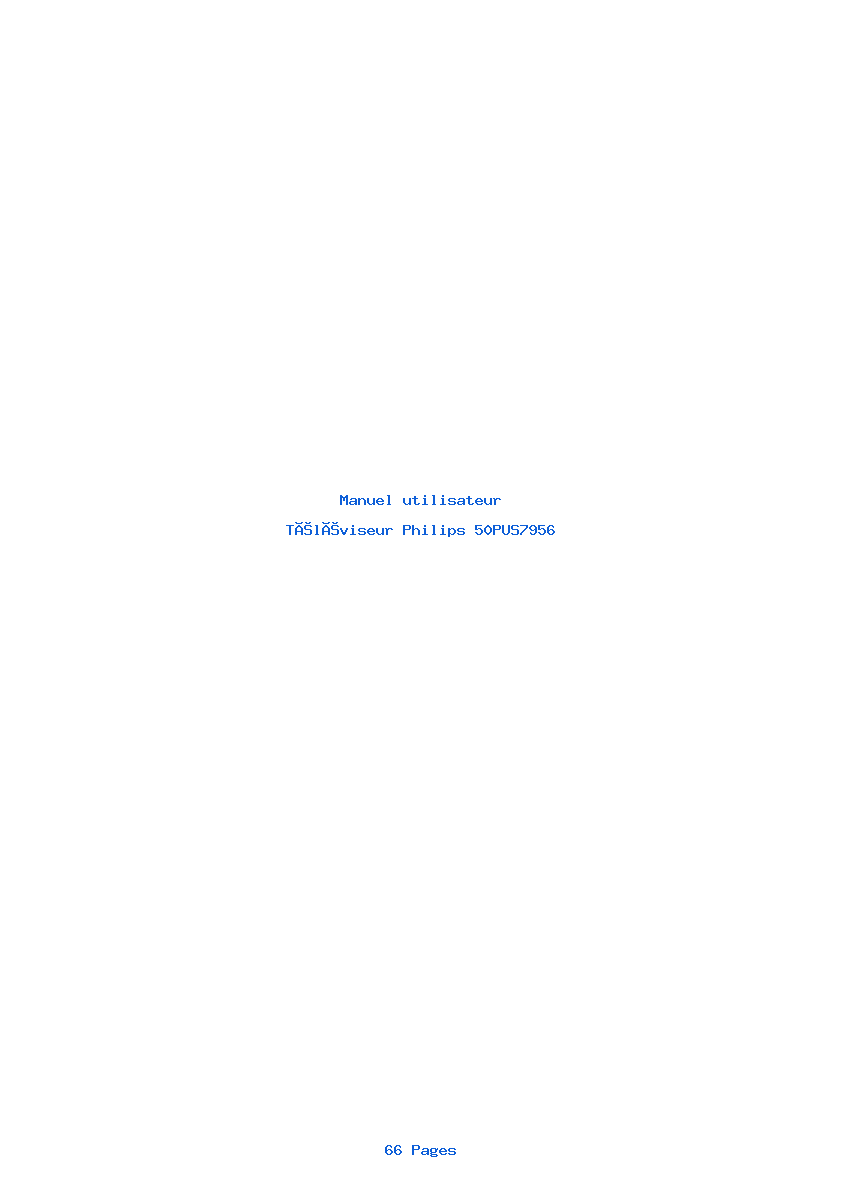 Page 1 de la notice Manuel utilisateur Philips 50PUS7956