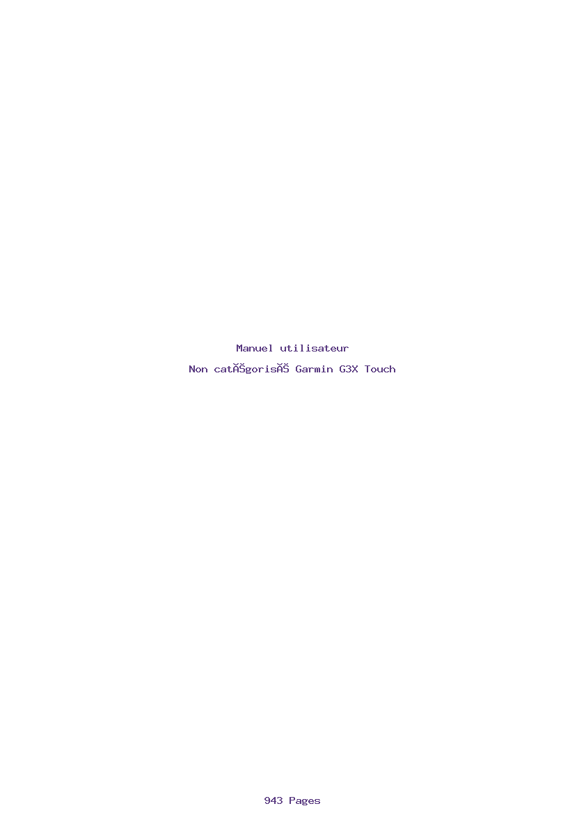 Page 1 de la notice Manuel utilisateur Garmin G3X Touch
