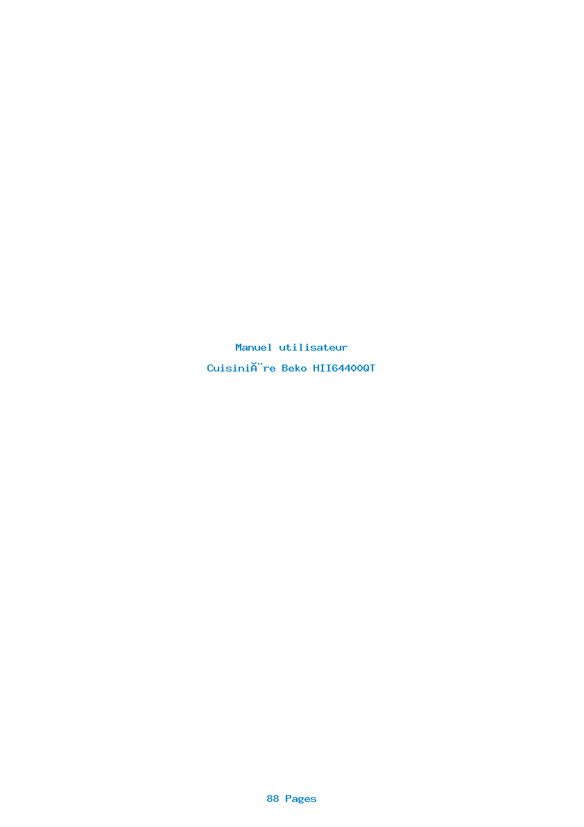 Page 1 de la notice Manuel utilisateur Beko HII64400QT