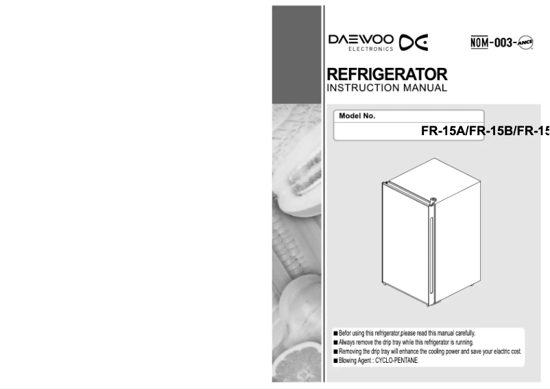 Page 1 de la notice Manuel utilisateur Daewoo FR-15B