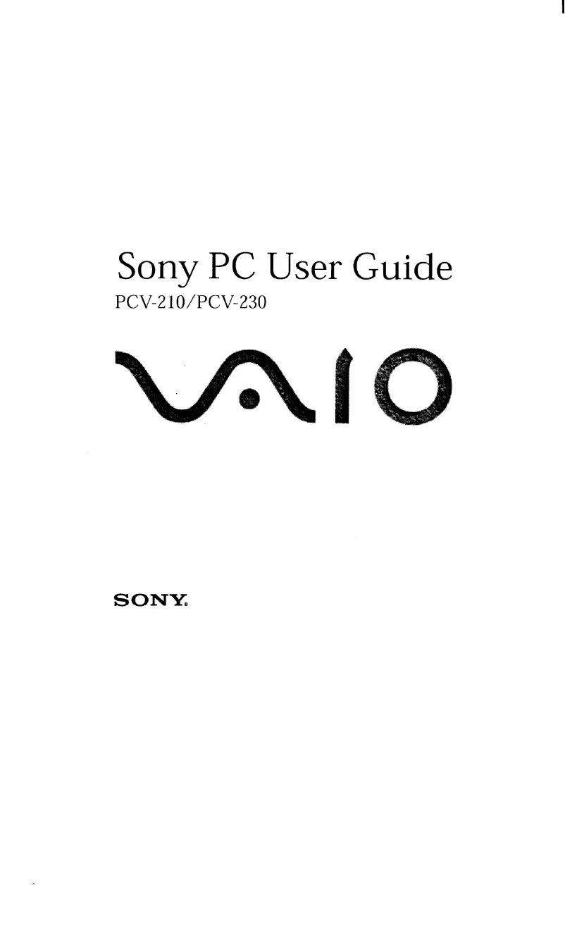Page 1 de la notice Manuel utilisateur Sony Vaio PCV-230