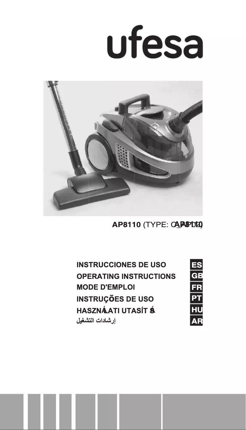 Page 1 de la notice Manuel d'utilisation et d'entretien Ufesa AP8110