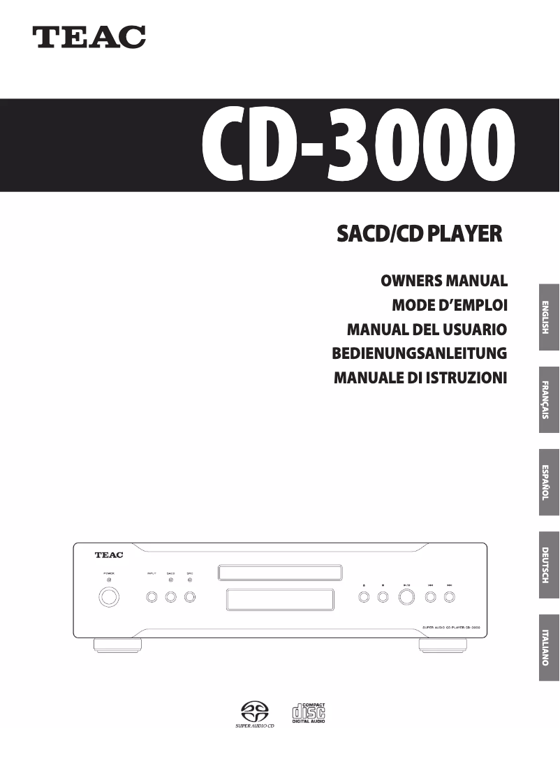 Page 1 de la notice Manuel utilisateur Teac CD-3000