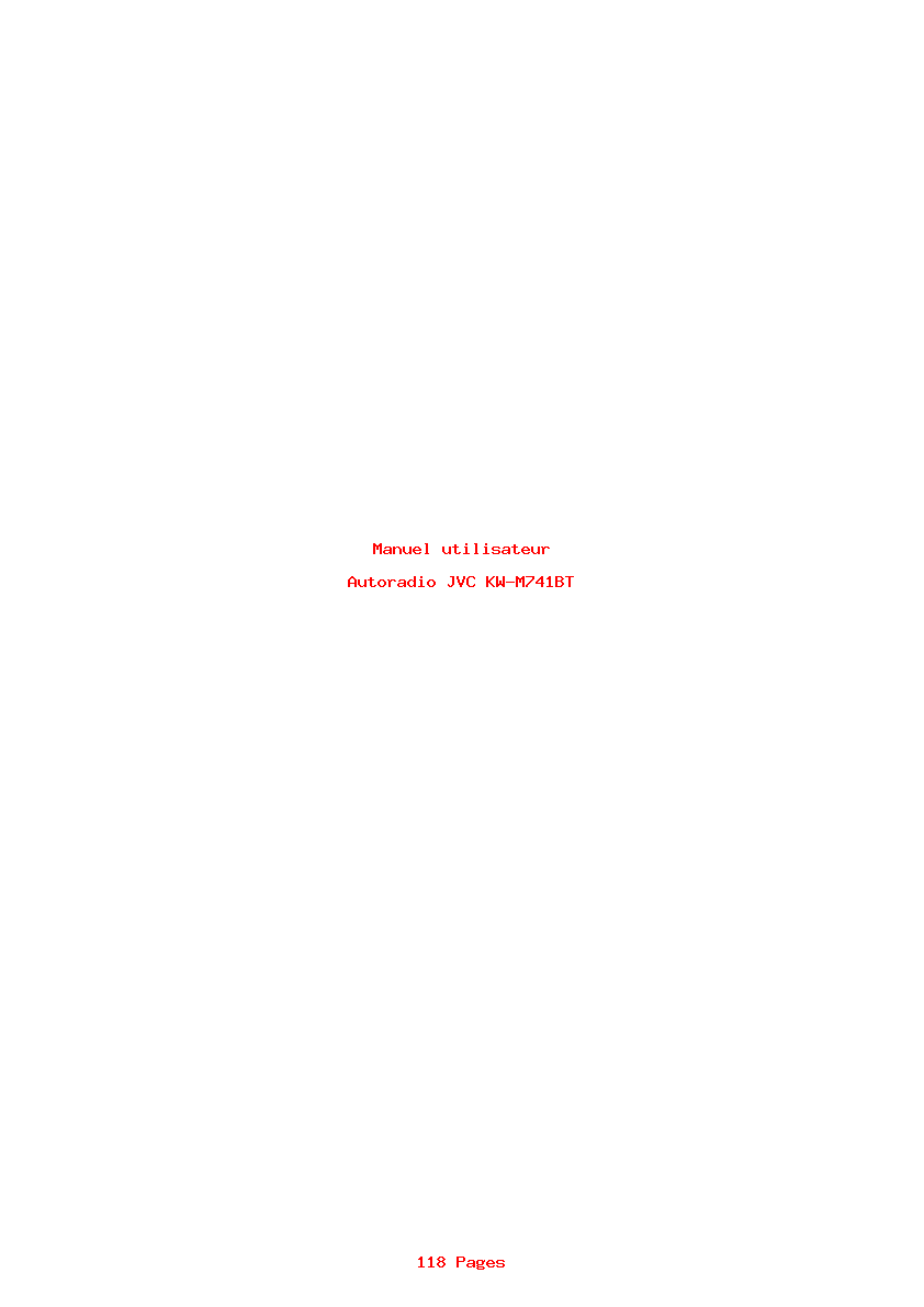 Page 1 de la notice Manuel utilisateur JVC KW-M741BT