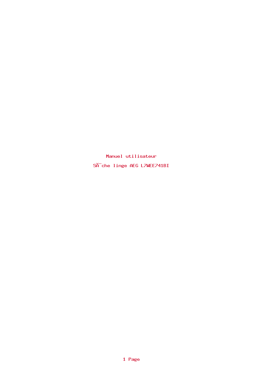 Page 1 de la notice Manuel utilisateur AEG L7WEE741BI