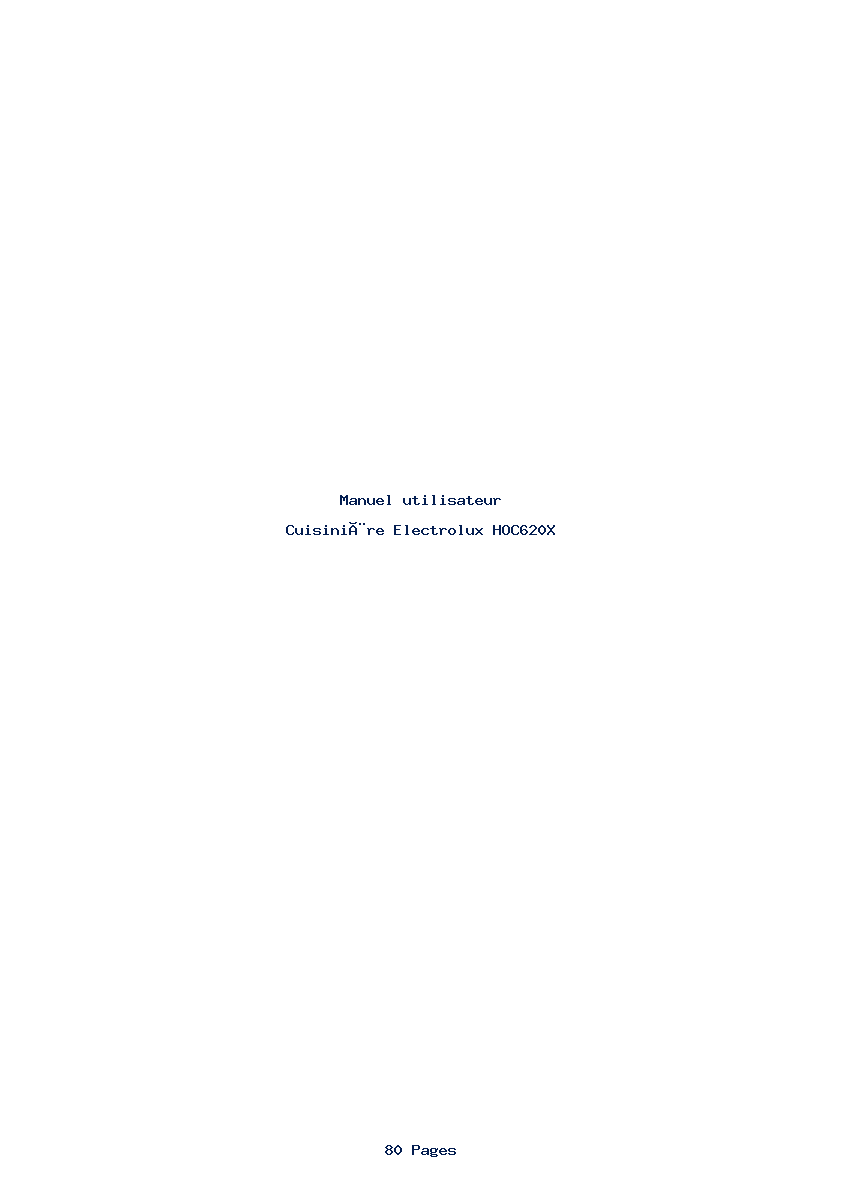 Page 1 de la notice Manuel utilisateur Electrolux HOC620X