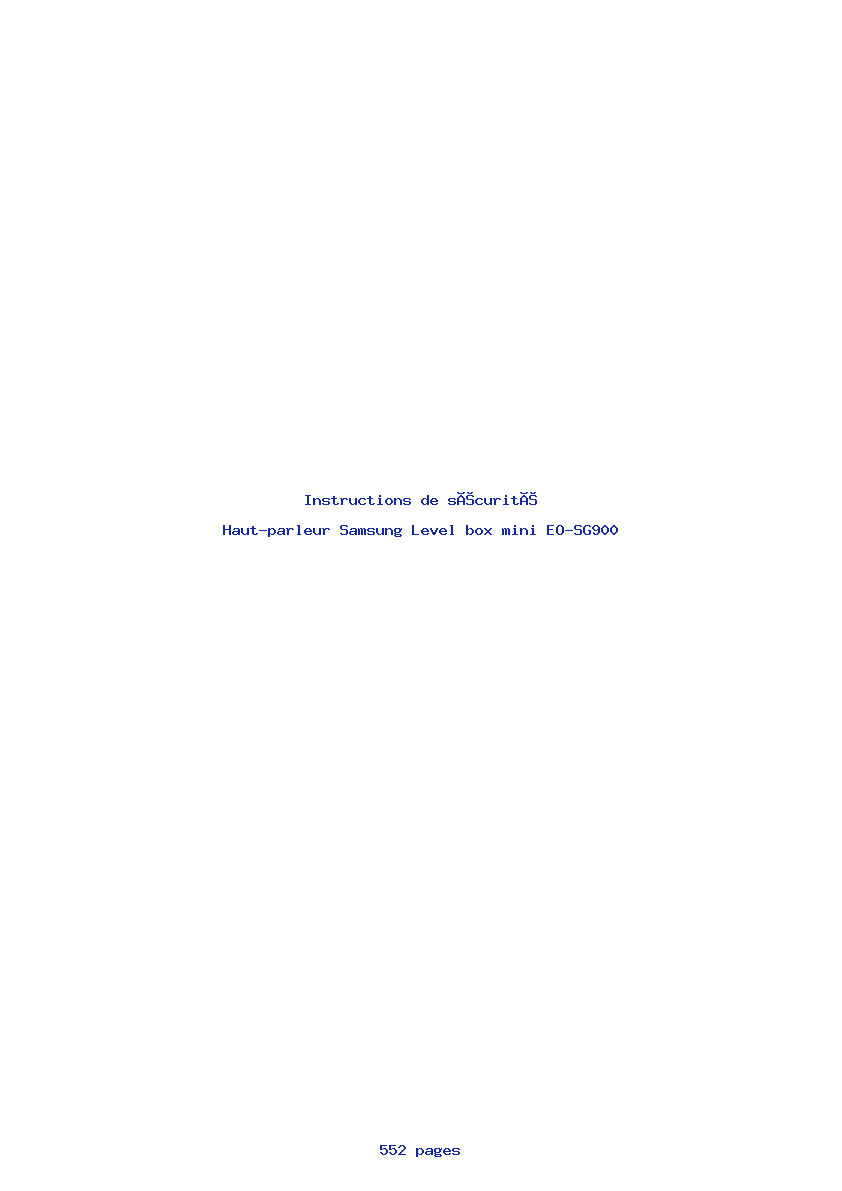 Page 1 de la notice Instructions de sécurité Samsung Level box mini EO-SG900