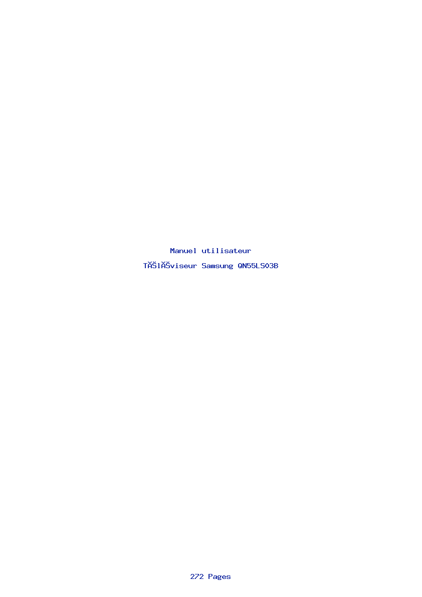 Page 1 de la notice Manuel utilisateur Samsung QN55LS03B