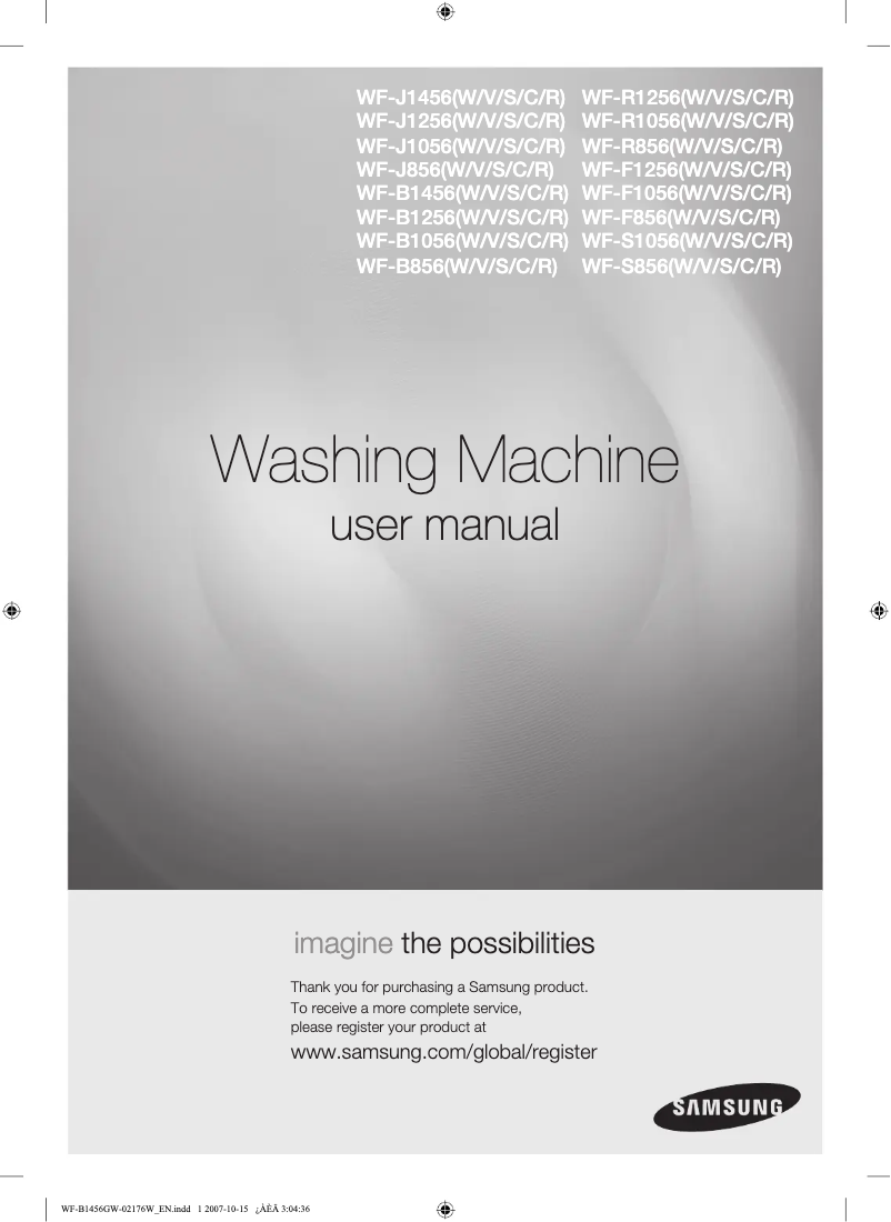 Page 1 de la notice Manuel utilisateur Samsung WF-B1456GW