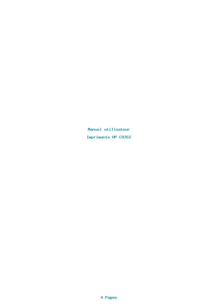 Page 1 de la notice Manuel utilisateur HP C9352