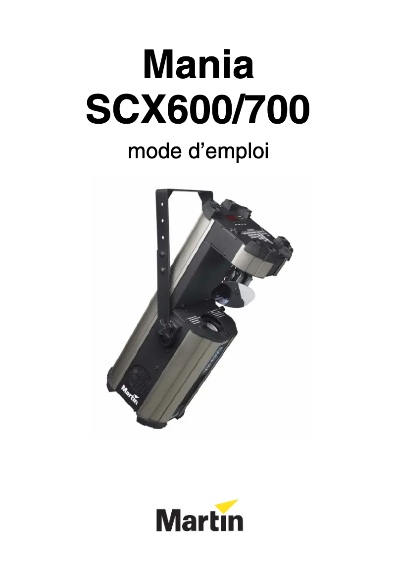 Page 1 de la notice Manuel utilisateur Martin Mania SCX700