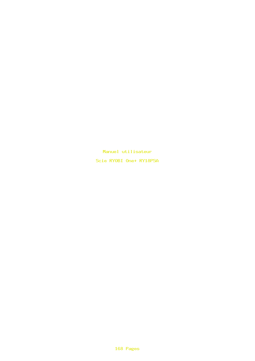 Page 1 de la notice Manuel utilisateur RYOBI One+ RY18PSA
