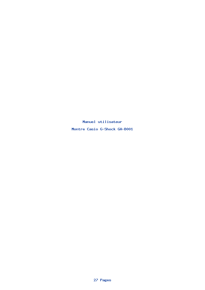 Page 1 de la notice Manuel utilisateur Casio G-Shock GA-B001