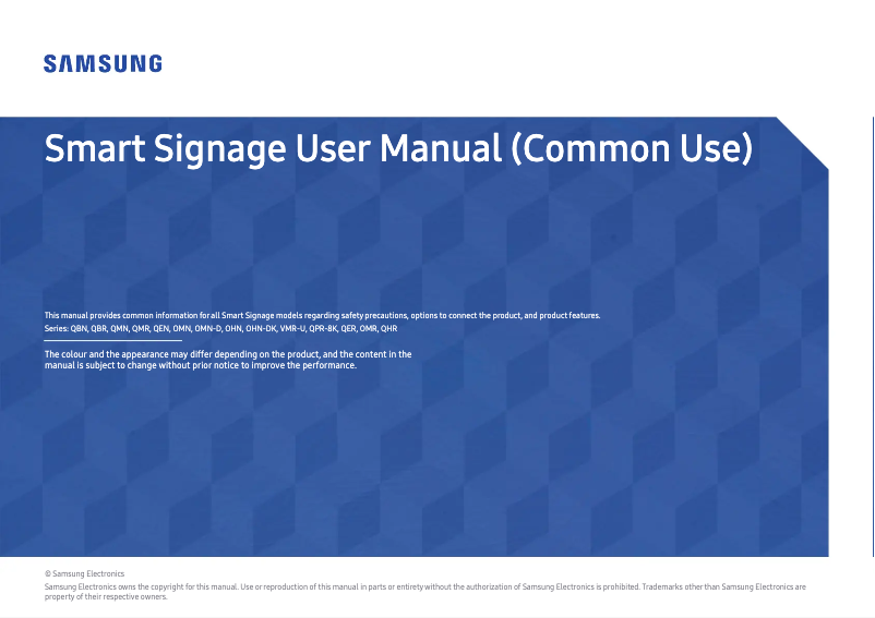 Página 1 del manual Manual de usuario Samsung LH50QMREBGCX