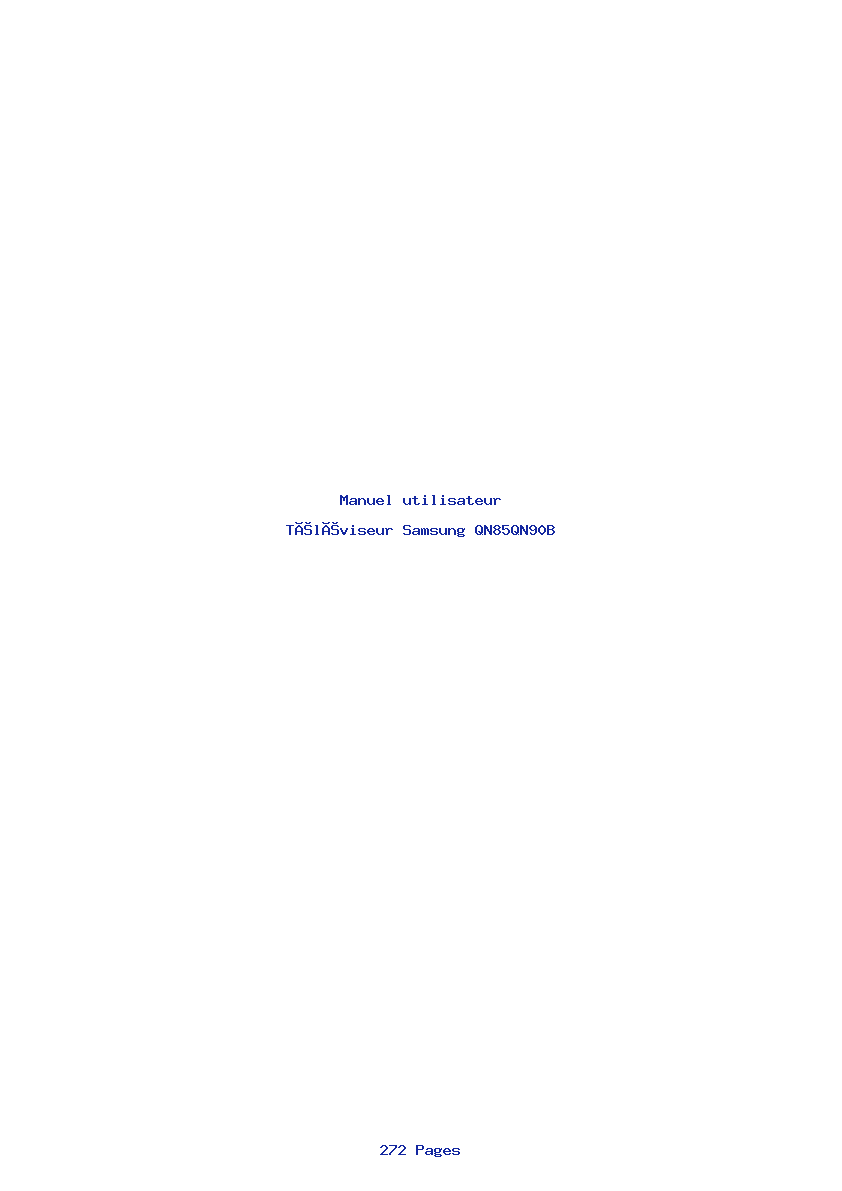 Page 1 de la notice Manuel utilisateur Samsung QN85QN90B