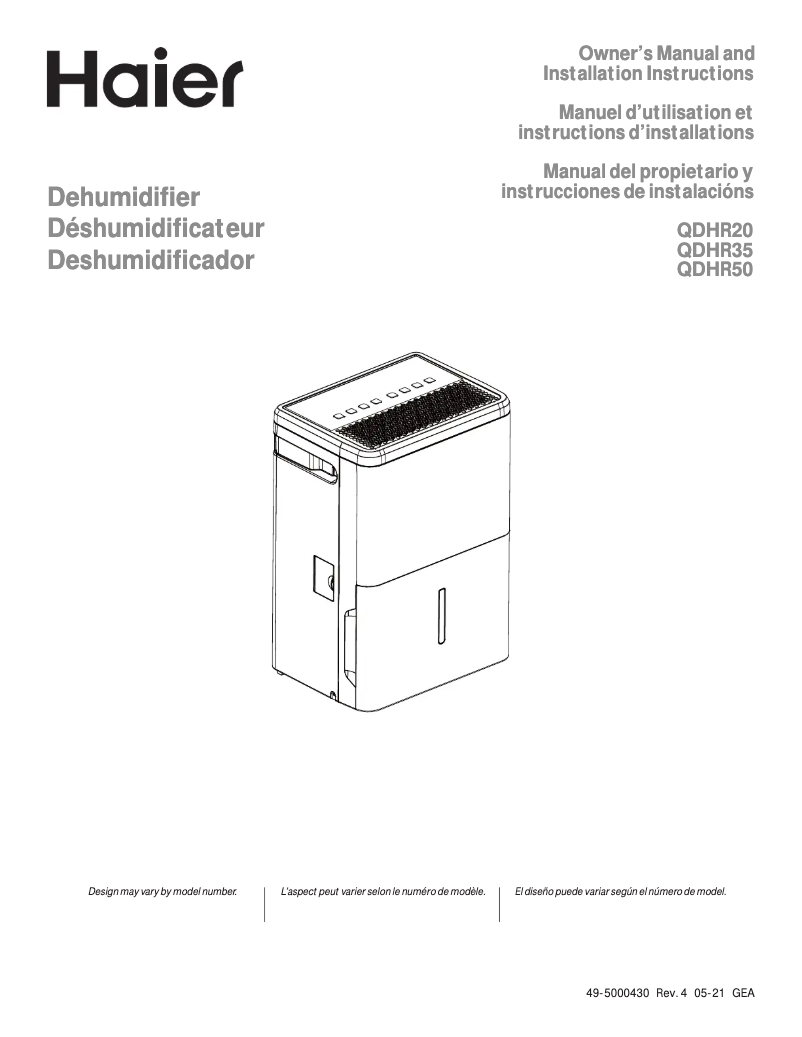 Página 1 del manual Manual de uso y mantenimiento Haier QDHR50LZ