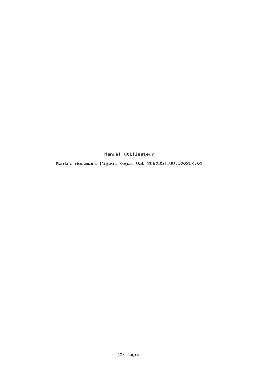 Page 1 de la notice Manuel utilisateur Audemars Piguet Royal Oak 26603ST.OO.D002CR.01