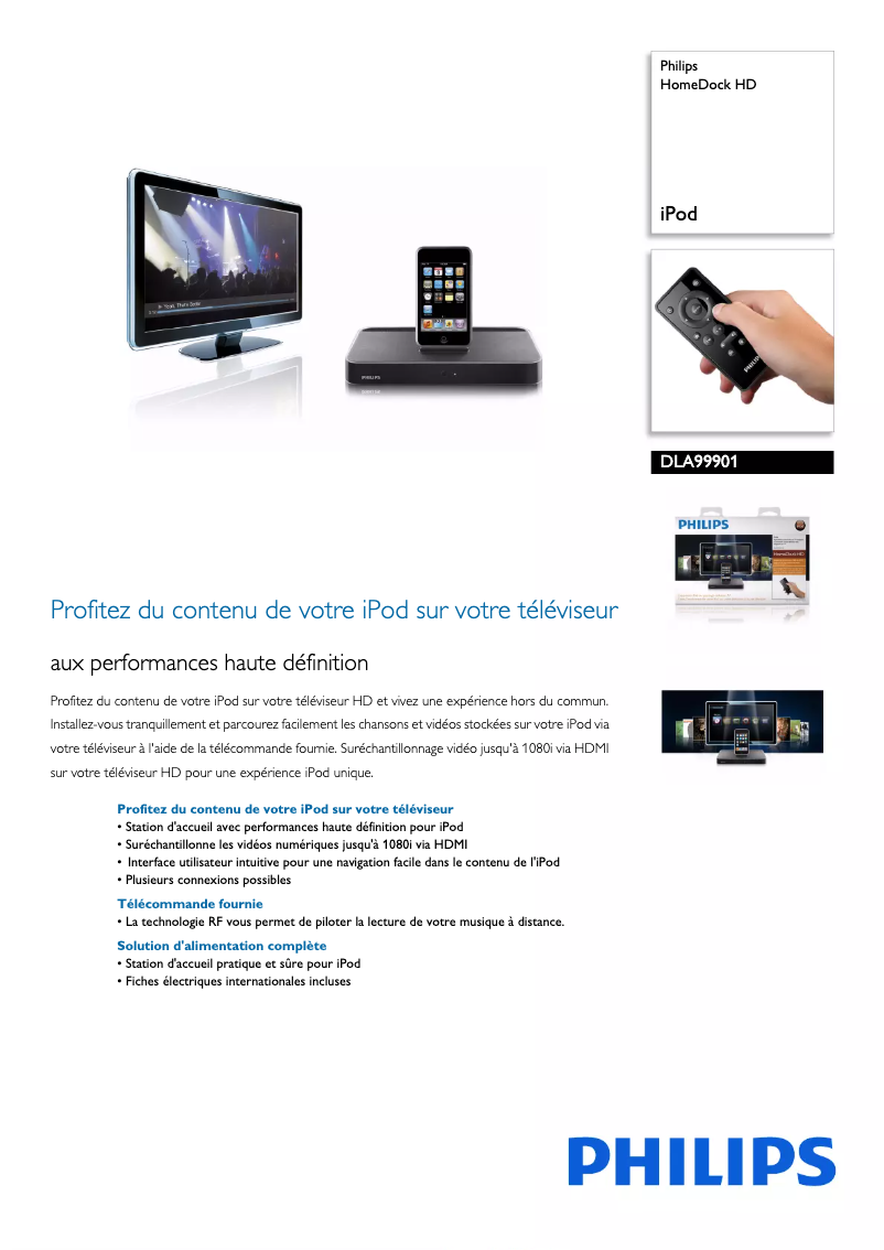 Página 1 del manual Ficha técnica Philips DLA99901