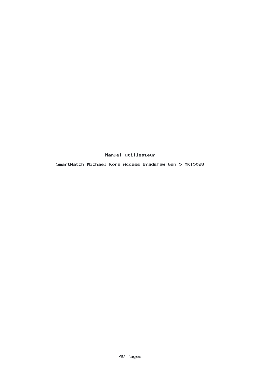 Page 1 de la notice Manuel utilisateur Michael Kors Access Bradshaw Gen 5 MKT5098