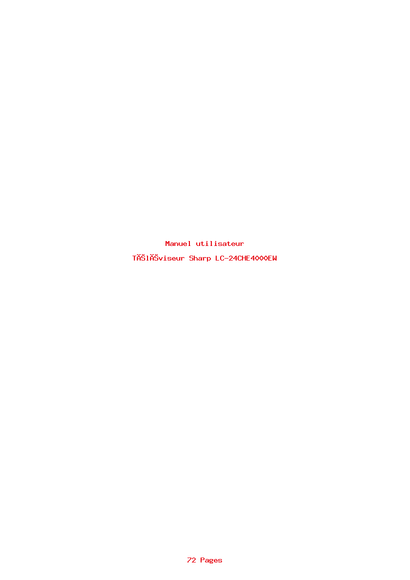Page 1 de la notice Manuel utilisateur Sharp LC-24CHE4000EW