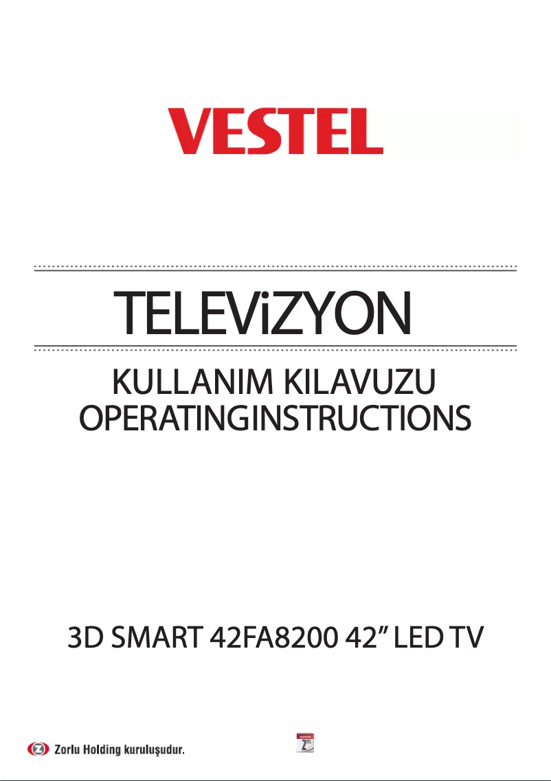Page 1 de la notice Manuel utilisateur Vestel 42FA8200