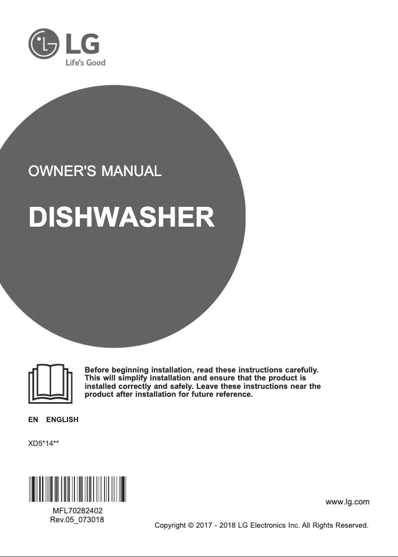 Page 1 de la notice Manuel utilisateur LG XD5B14PS