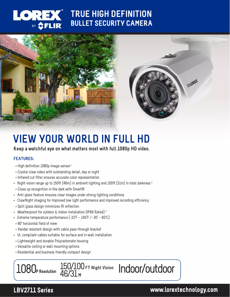 Page 1 de la notice Fiche technique Lorex LBV2711BW