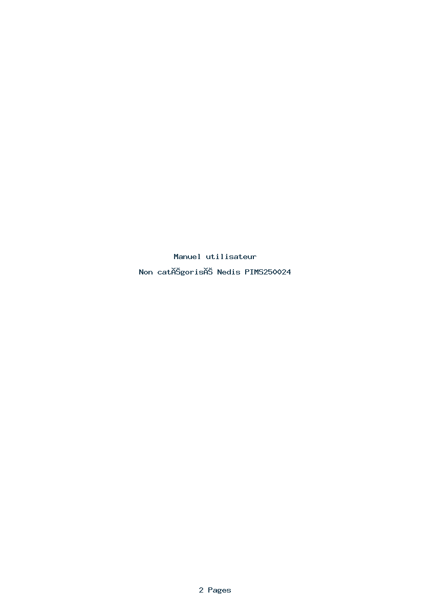 Page 1 de la notice Manuel utilisateur Nedis PIMS250024