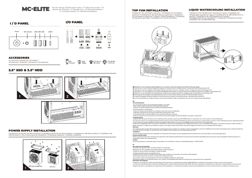 Page 1 de la notice Manuel utilisateur Mars Gaming MC-ELITE