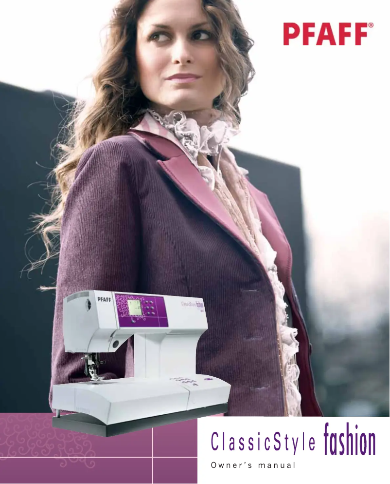 Página 1 del manual Manual de usuario Pfaff ClassicStyle Fasion