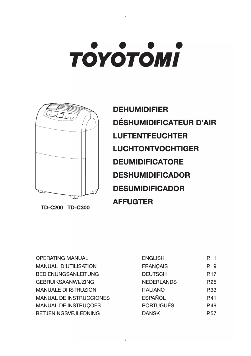 Page 1 of the manual User Manual Toyotomi TD-C200