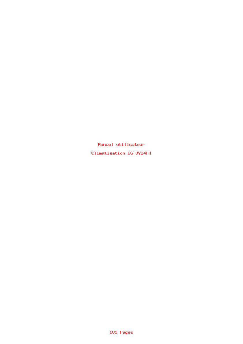 Page 1 de la notice Manuel utilisateur LG UV24FH