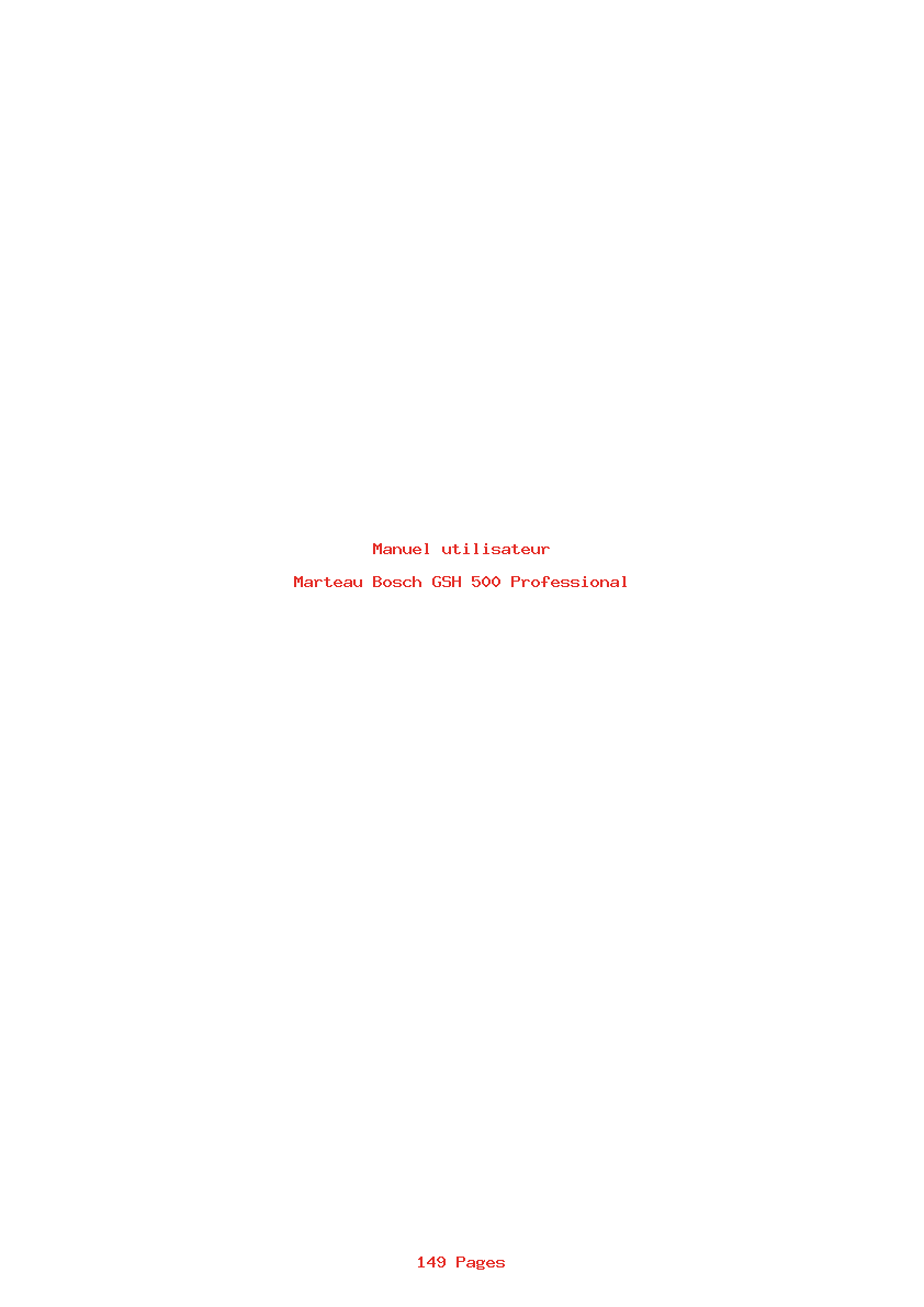 Page 1 de la notice Manuel utilisateur Bosch GSH 500 Professional
