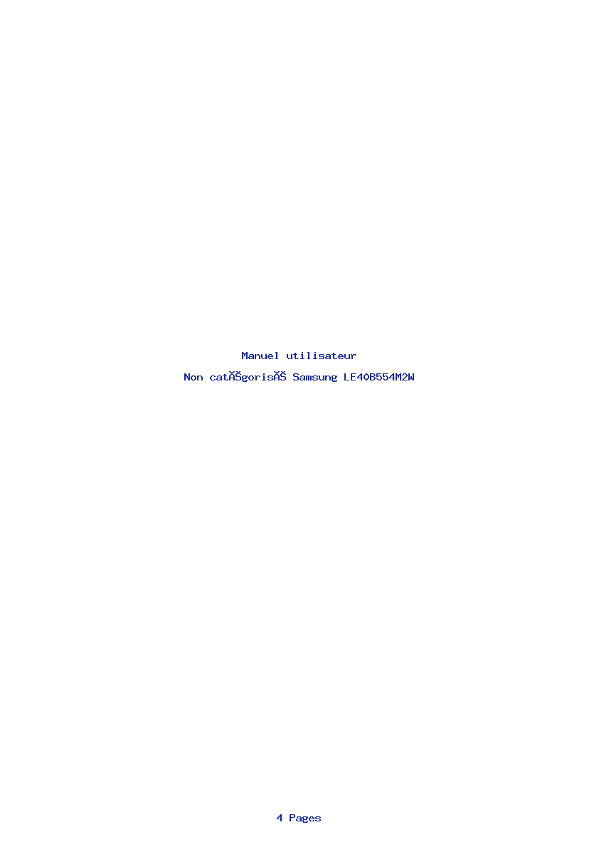 Page 1 de la notice Manuel utilisateur Samsung LE40B554M2W