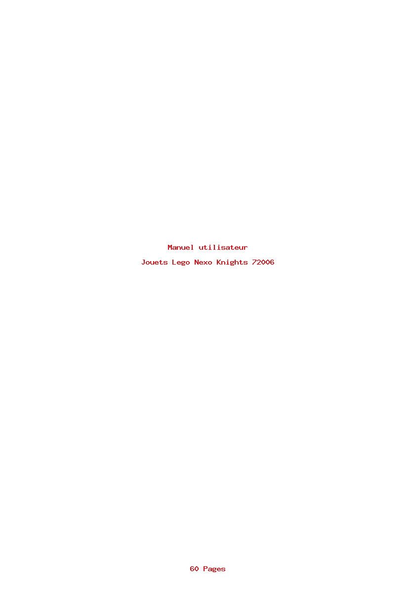 Page 1 de la notice Manuel utilisateur Lego Nexo Knights 72006
