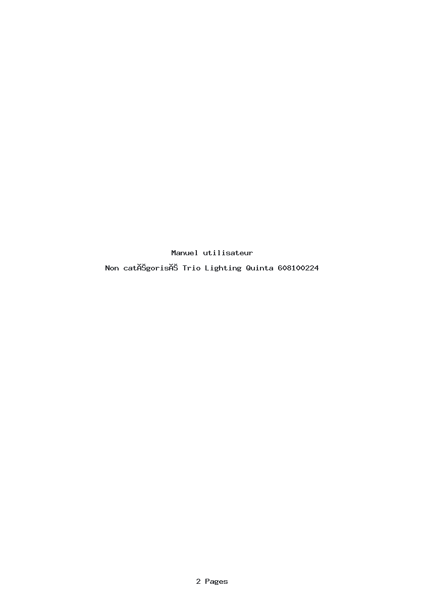 Page 1 de la notice Manuel utilisateur Trio Lighting Quinta 608100224