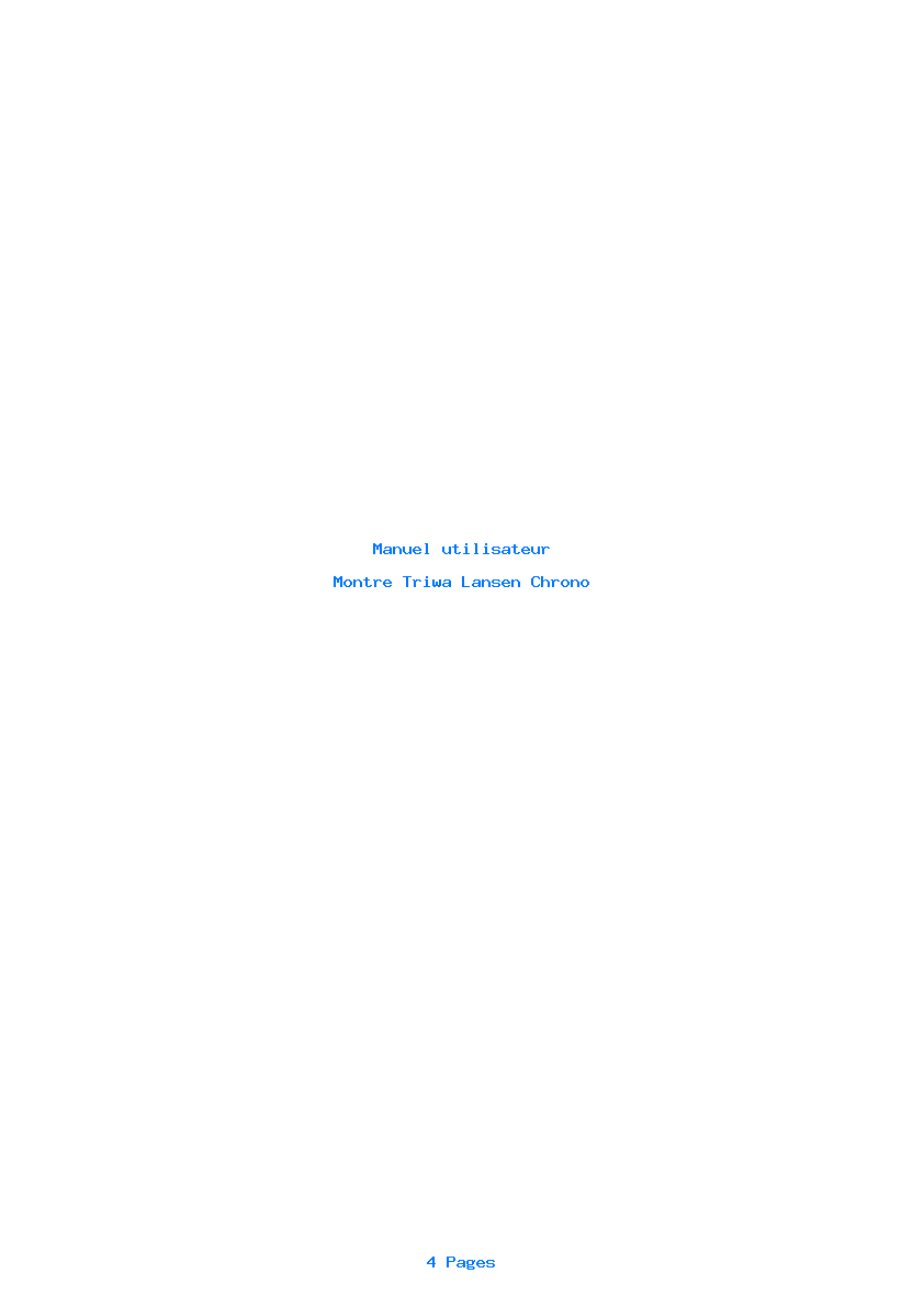 Page 1 de la notice Manuel utilisateur Triwa Lansen Chrono